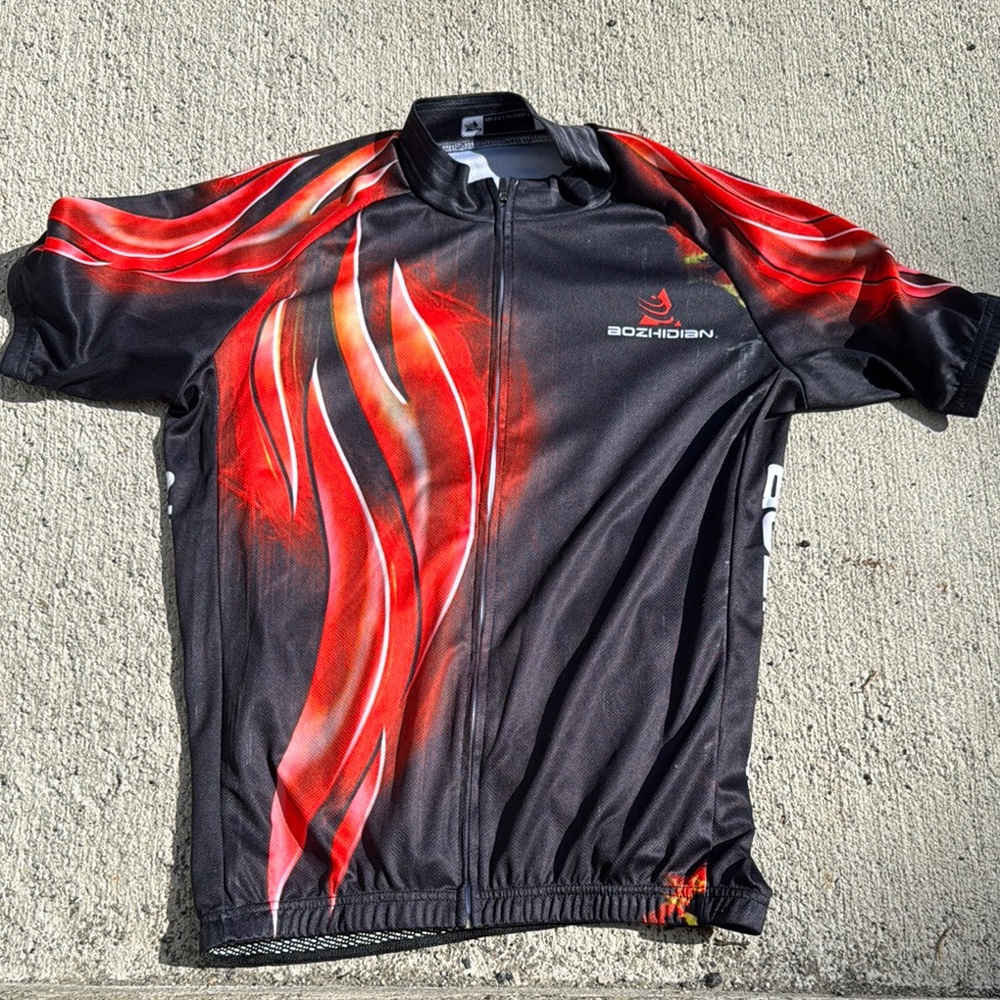 Azohidian Black and Red Cycling Jersey
